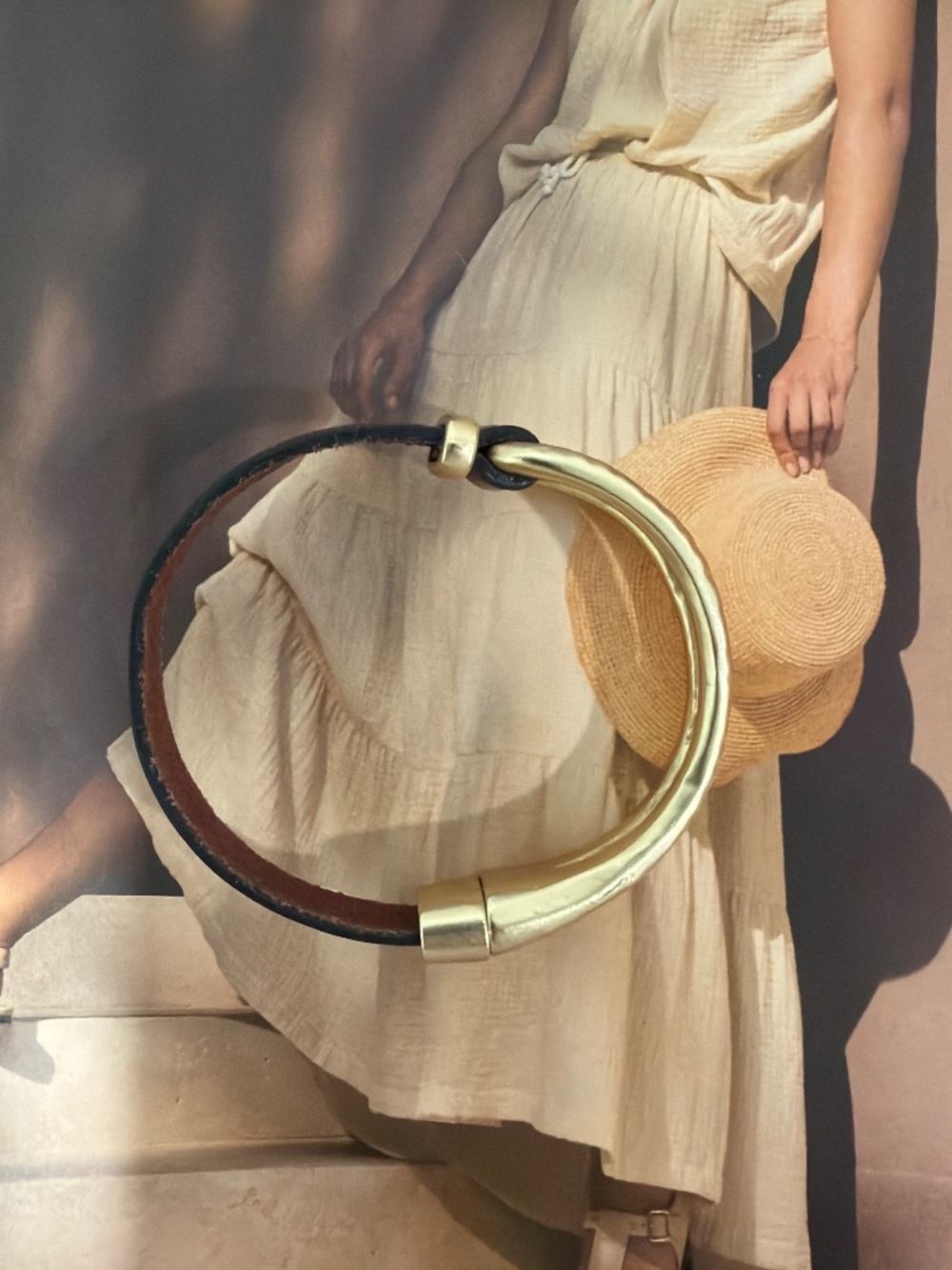 Boho Leather Gold Tone Magnetic Bracelet Bangle - Picture 3 of 10